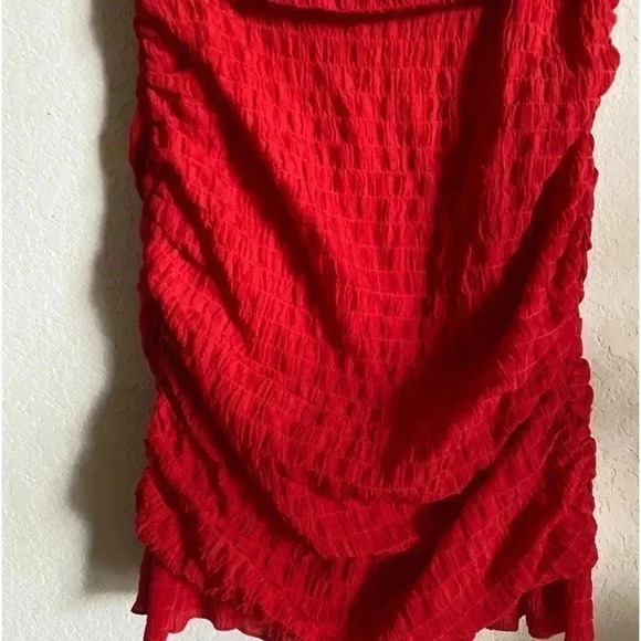 Lovers + Friends Amy Cherry Red Ruched Mini Dress Size S - Picture 4 of 9